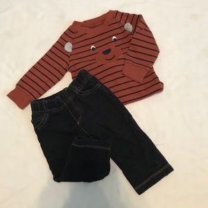 Carters Stripped Bear Set
